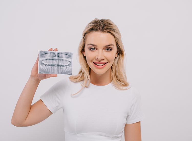 person smiling with x-ray