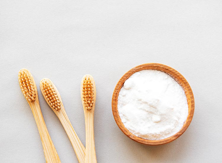toothbrush and baking soda
