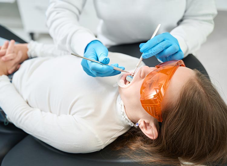 dentist working on patient