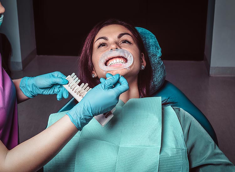 patient receiving cosmetic dentistry