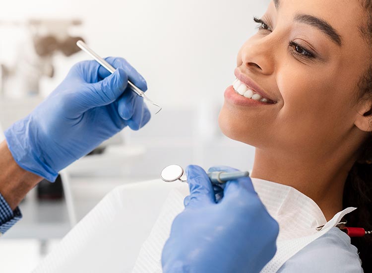 patient smiling at dentist office
