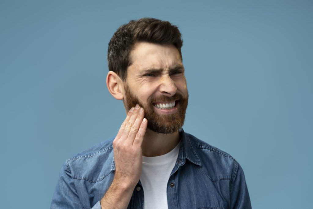 person having a toothache