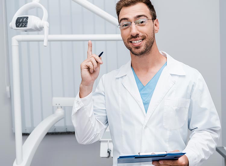 photo of dentist smiling