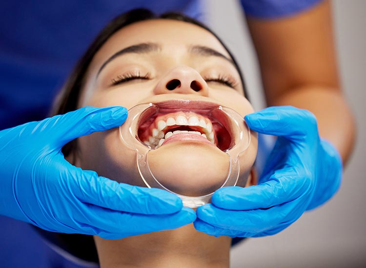 dentist working on patient